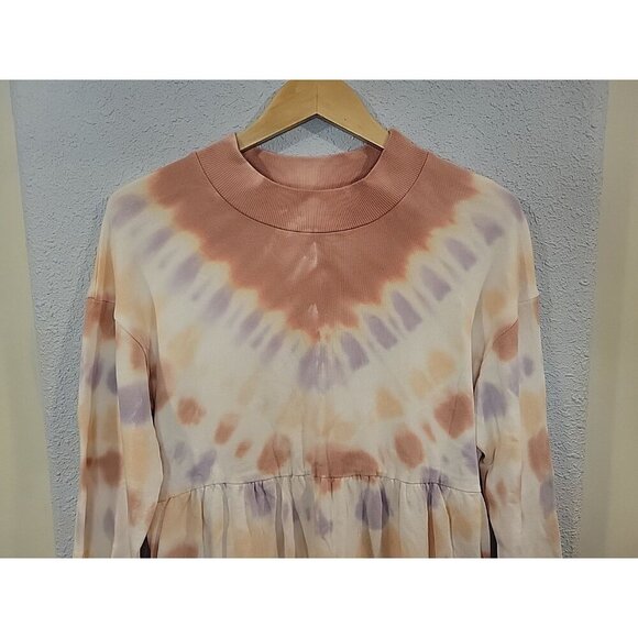 Wild Fable Womens Rose Peach Tie Dye Sweatshirt Dress Size Small NWT - Picture 3 of 6